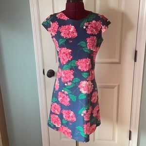 Mahi gold floral cap sleeve mini dress